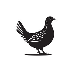 Chukar Partridge Silhouette Vector Design – Elegant Game Bird Artwork Featuring Distinctive Stripes, Bold Stance, Minimal Black Outline Style Perfect for Nature Prints, Logos, and Decor
