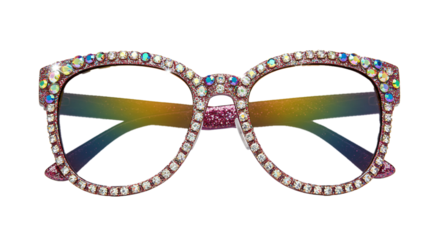 Buy designer rhinestone sunglasses online trendy fashion eyewear with colorful lenses for women style on transparent background