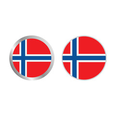 Set Of Norway Flag Vector Design.
