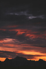 sunset in the mountains