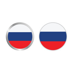 Set Of Russia Flag Vector Design.