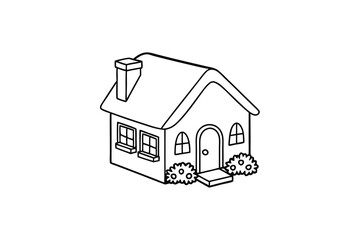 Cute little house drawing home sweet home illustration