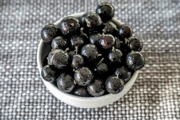 Beautiful and juicy ripe jabuticaba fruits in fine detail