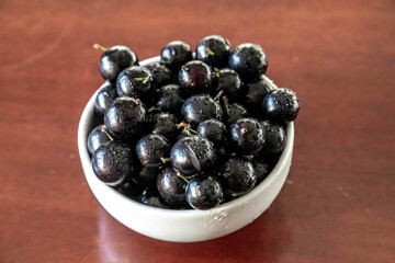Beautiful and juicy ripe jabuticaba fruits in fine detail