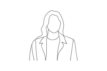 Minimalist line drawing woman in blazer simple outline portrait
