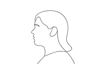 Woman profile line art minimalist single line drawing