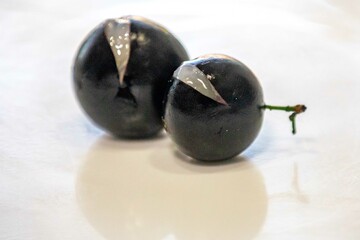 Beautiful and juicy ripe jabuticaba fruits in fine detail