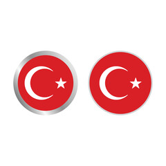 Set Of Turkey Flag Vector Design.