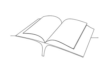 Open book line art simple minimalist design reading knowledge education