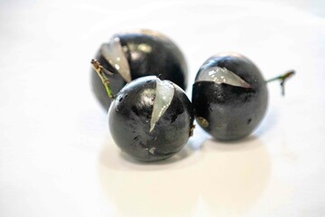 Beautiful and juicy ripe jabuticaba fruits in fine detail