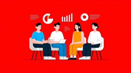 Business team conducting AB testing analysis digital ads multicultural professionals discussing results in a conference room testing and optimization concept