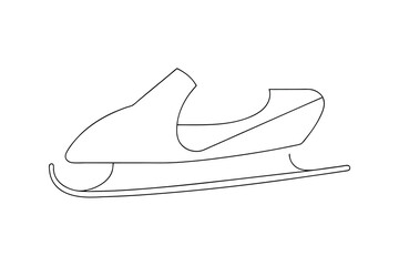Simple line drawing of a snowmobile winter sport vehicle