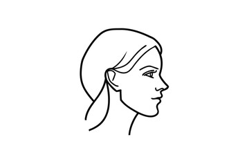 Woman's profile line art simple elegant minimalist design