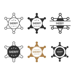 Sheriff Badge Icon Set Vector Design.