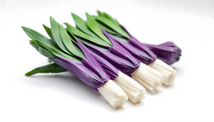 Lonely Towering Leeks, origami. isolated with white highlights