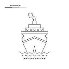 Ship Or Boat Icon Vector Design.