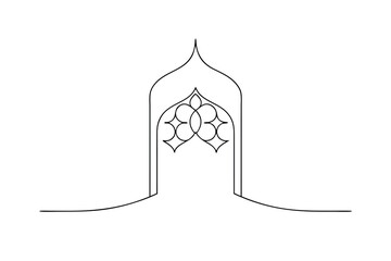 Elegant archway design minimalist line art islamic architecture