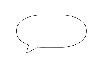 Fototapeta premium Simple black outline speech bubble blank text box