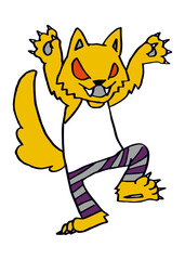 手描きのポップで個性的な狼男