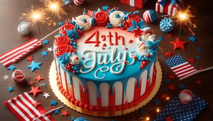 4th July Independence Day Cake Theme