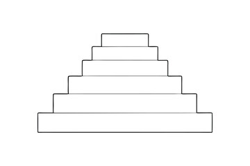 Obraz premium Simple line drawing of a pyramid shaped stack of blocks