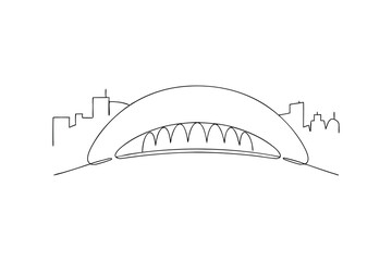 Sydney harbour bridge minimalist line art city skyline
