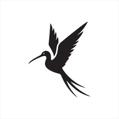 Soaring Frigatebird Silhouette Vector – Majestic Seabird with Inflated Throat Pouch, Long Wingspan, Minimal Black Outline Perfect for Nautical Wildlife Art, Logos, and Decor
