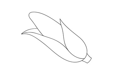 Simple line drawing of an ear of corn