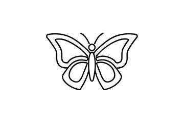 Simple line drawing of a butterfly insect nature symbol