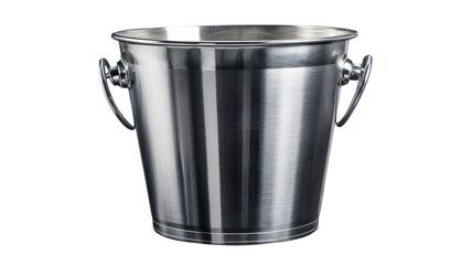 Shiny metallic wine chiller bucket for chilled beverages and celebratory gatherings perfect for restaurants and parties isolated on white transparent