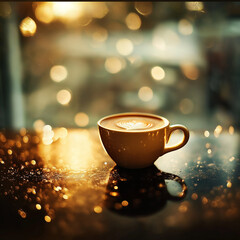 Obraz premium cup of coffee isolated on the table 