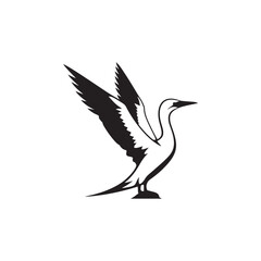 Diving Gannet Silhouette Vector Art – Sleek Seabird in Mid-Plunge Pose, Bold Black Outline Design for Marine Wildlife Themes, Coastal Logos, and Nature-Inspired Decor

