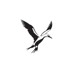 Diving Gannet Silhouette Vector Art – Sleek Seabird in Mid-Plunge Pose, Bold Black Outline Design for Marine Wildlife Themes, Coastal Logos, and Nature-Inspired Decor
