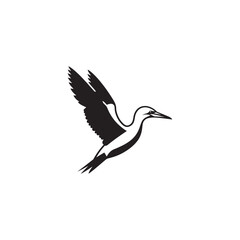 Diving Gannet Silhouette Vector Art – Sleek Seabird in Mid-Plunge Pose, Bold Black Outline Design for Marine Wildlife Themes, Coastal Logos, and Nature-Inspired Decor
