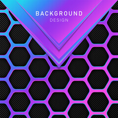 Futuristic Hexagon Background with Gradient Neon Effect