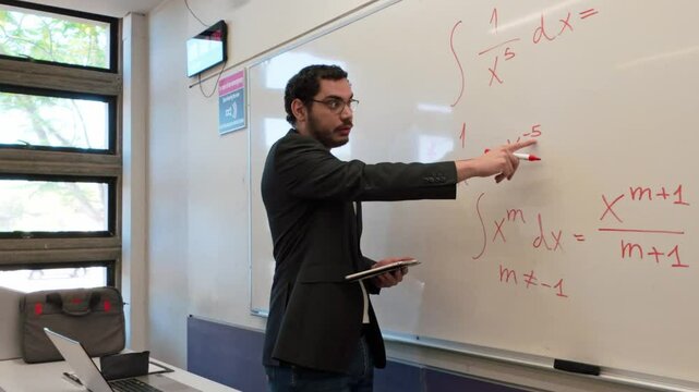 Mathematics Teacher Explaining the Power Rule for Integration