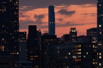 New York City view at dusk