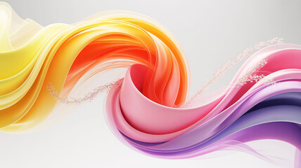 Naklejka premium Colorful Abstract Swirl of Gradient Flowing Waves with Soft Pastel Texture on White Background