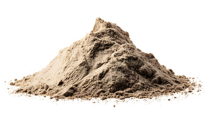Naklejka na ściany i meble A close up shot of pile of sand or soil against isolated on white transparent background showing detailed texture and composition