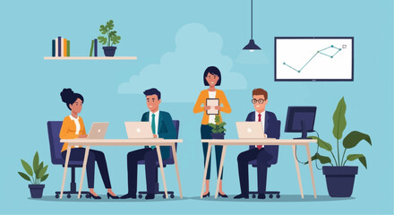 Office team collaboration business people working together teamwork workplace professional corporate employee job