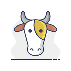 Cow vector icon. Animal head sign