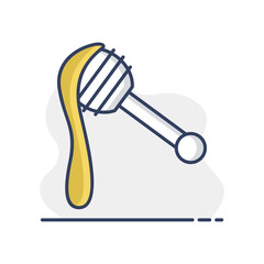 Honey dipper vector icon. Farm animal sign