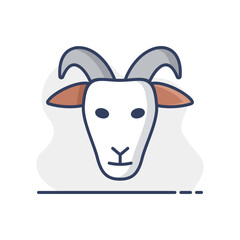 Goat vector icon. Animal head sign