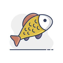 Fish vector icon. Farm animal sign