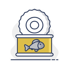 Fish preserves vector icon. Farm animal sign