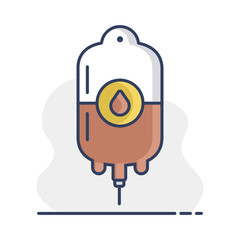 Blood bag vector icon. Medical sign