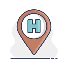Obraz premium Hospital or heliport pointer vector icon