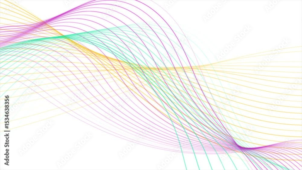 Poster colorful wavy lines abstract minimal elegant background. seamless looping motion design. video anima