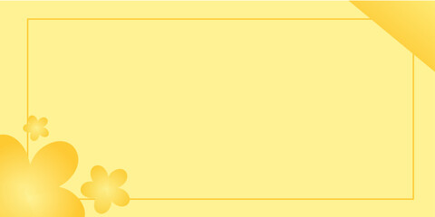 Yellow Floral Background with Soft Corner Ribbon