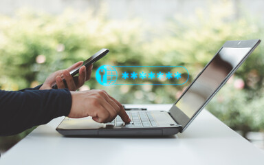 Password secure cyber security login computer technology protection information privacy digital...